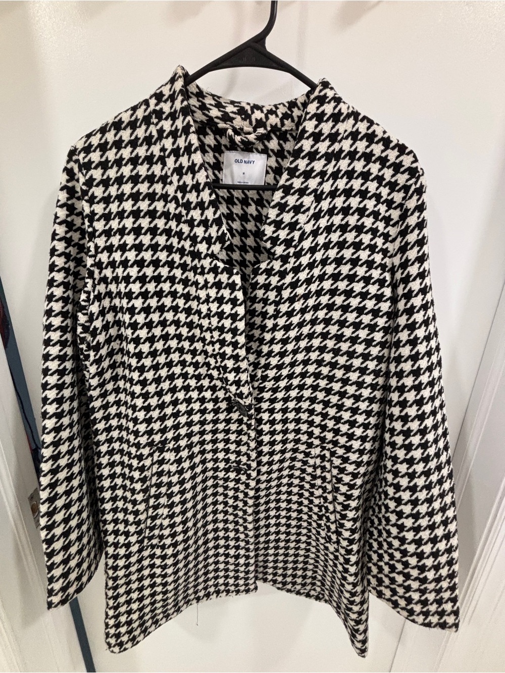 Old Navy Black & White Houndstooth Blazer Jacket